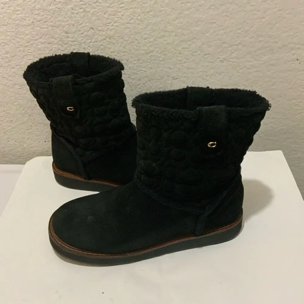 Coach Ivy Boot signature Black  women’s 9.5 suede MSRP: $378.00